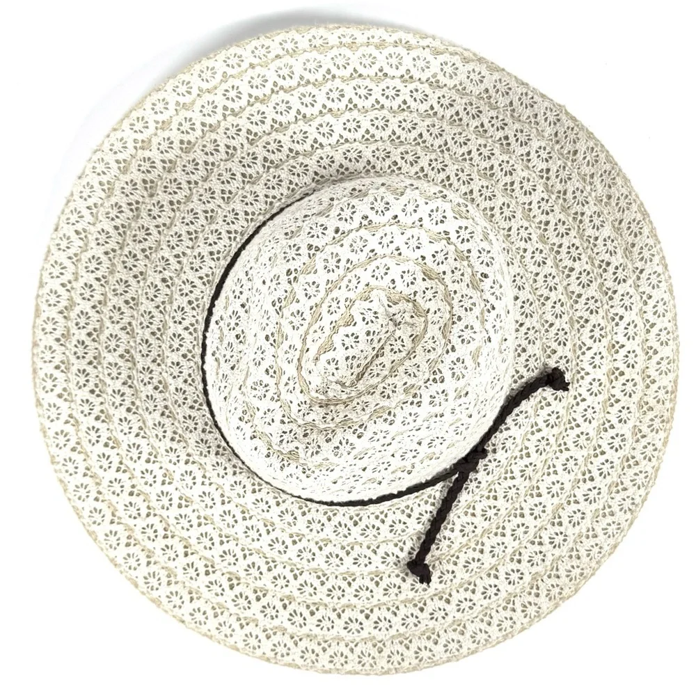 Free People Wide Brim Lace Hat | Packable Summer Sun Hat - Picture 3 of 7